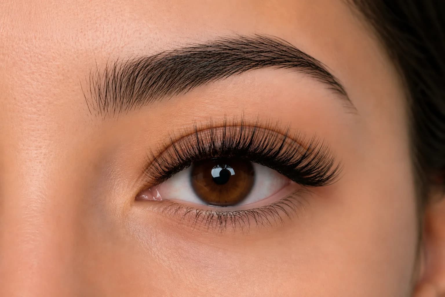 Regard avant et après une pose d’extensions de cils